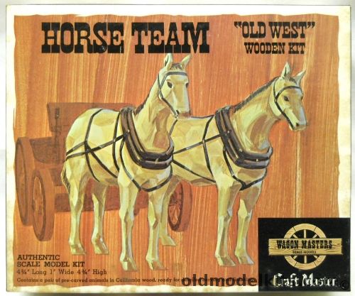 Craft Master Horse Team Old West Kit - For Wagons of the Old West Series, 50201 plastic model kit