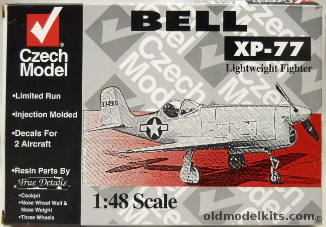 Czech Model 1/48 Bell XP-77 Lightweight Fighter, 4803 plastic model kit