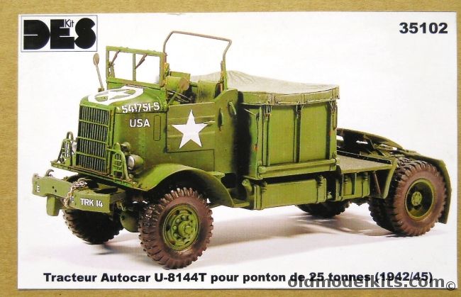 DES 1/35 Autocar U-8144T 25 Ton Pontoon Tractor Truck - 1942-1945, 35102 plastic model kit