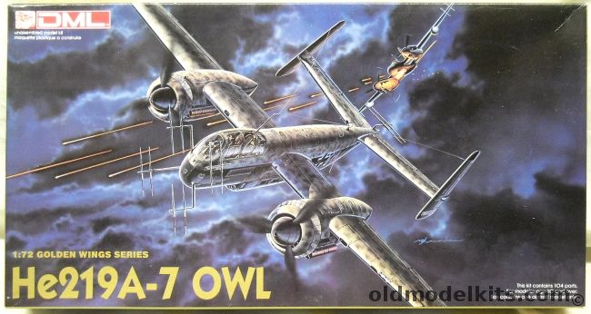 DML 1/72 He-219 A-7 Owl - 3/NJG3 May 1945 Germany / 1/NJG1 May 1945 Sylt-Westerland Germany, 5006 plastic model kit