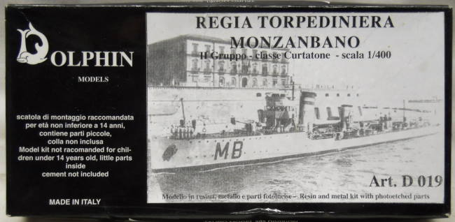 Dolphin 1/400 Regia Torpediniera Monzanbano II Gruppo - Torpedo Boat Monzanbana Curtatone Class, D019 plastic model kit