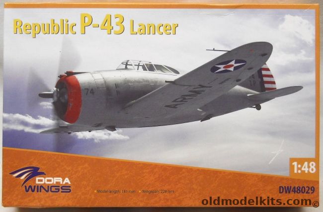 Dora Wings 1/48 Republic P-43 Lancer - With Montex Mini Mask Set, DW48029 plastic model kit