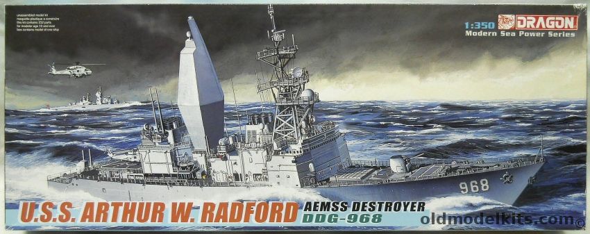 Dragon 1/350 USS Arthur W Radford DDG-968 - AEMSS Destroyer - With Decals For 31 Ships Of The Class - With Photoetched Railings, 1018 plastic model kit