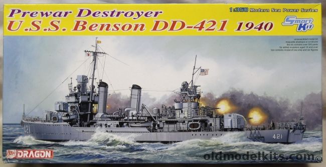 Dragon 1/350 USS Benson DD-421 1940 Destroyer - Smart Kit, 1034 plastic model kit