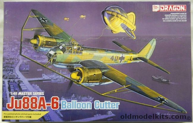 Dragon 1/48 Junkers Ju-88 A-6 Ballon Cutter - Master Series - (Ju88A-6), 5513 plastic model kit