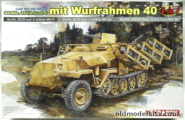 Dragon 1/35 Sd.Kfz.251/2 Ausf. C Mit Wurfrahmen 40 - 3 In 1 Issue, 6284 plastic model kit