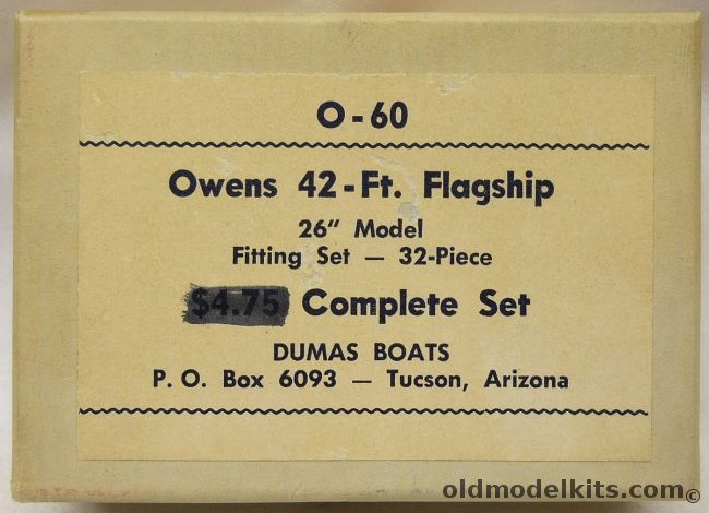 Dumas Optional Fittings Set For Owens 42 Foot Flagship - (A 26 Inch Long Model), O-60 plastic model kit