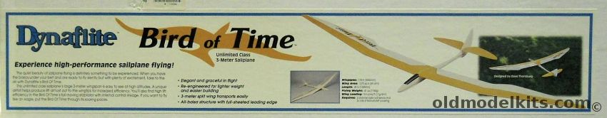 Dynaflite Bird of Time Unlimited Class Competition Glider - With Aftermarket Decals - 118 Inch Wingspan R/C Sailplane, DYFA4502 plastic model kit
