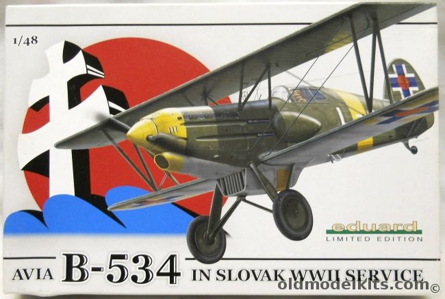 Eduard 1/48 Avia B-534 - In Slovak WWII Service - With Decals For 5 Different WWII Aircraft - Limited Edition With Lapel Pin, 1146 plastic model kit