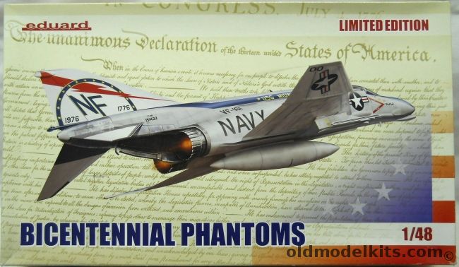 Eduard 1/48 F-4N Bicentennial Phantoms Limited Edition - VF-151 USS Midway / VF-111 USS Roosevelt / VF-51 USS Coral Sea / VF-302 NAS Miramar 1976 / VF-161 USS Midway, 1190 plastic model kit