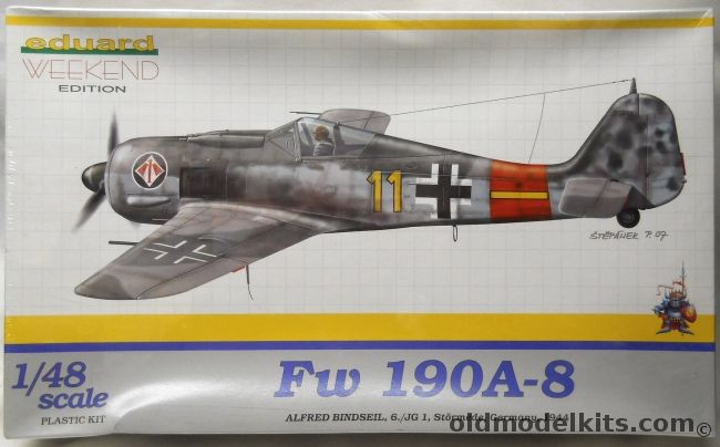 Eduard 1/48 Focke-Wulf FW-190 A-8 - Alfred Bindseil 6/JG1 Stormede Germany 1944 - (FW190A8), 8429 plastic model kit