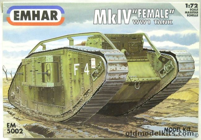 Emhar 1/35 MkIV Female WWI Tank, EM5002 plastic model kit