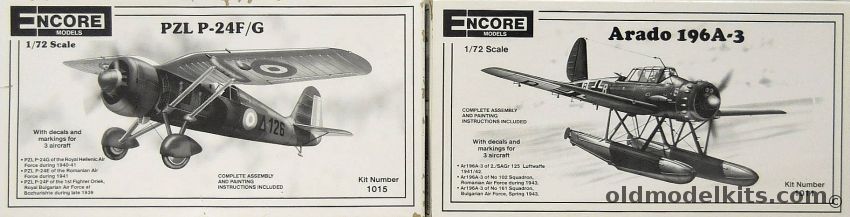 Encore 1/72 PZL P-24 F/G And Arado Ar-196 A-3, 1015 plastic model kit