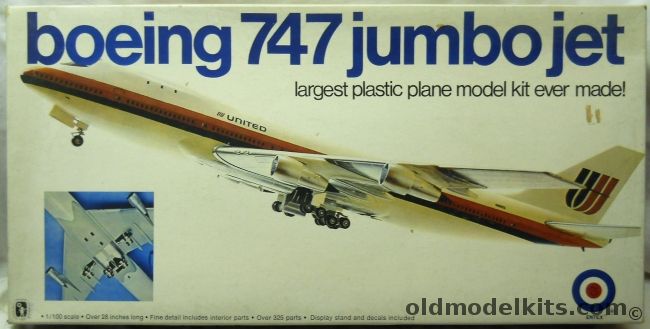 Entex 1/100 Boeing 747 Jumbo Jet United - (ex Doyusha), 8453 plastic model kit