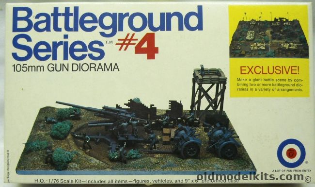 Entex 1/76 Battleground Series 4 105mm Gun Diorama, 8511A plastic model kit