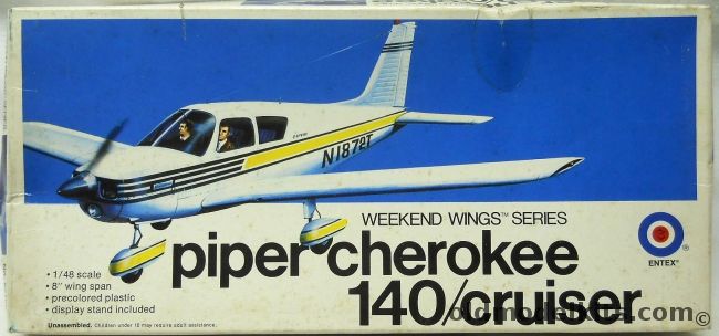 Entex 1/48 Piper Cherokee 140 - (ex Bandai), 8515P plastic model kit