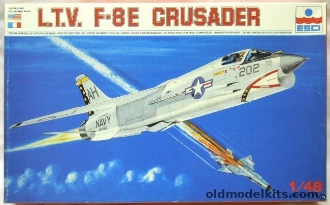 ESCI 1/48 LTV F-8E Crusader - VF-162 USS Oriskany / VMF-312 Marines / French Navy Flotille 14 F - (F8), 4011 plastic model kit