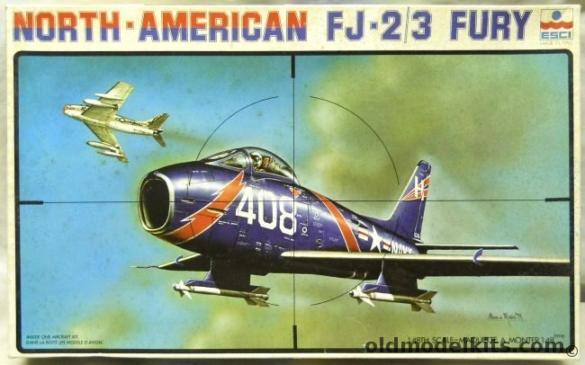 ESCI 1/48 North American Fury FJ-2/3 - FJ-2 or FJ-3 - VMF-451 or VF-154, 4042 plastic model kit