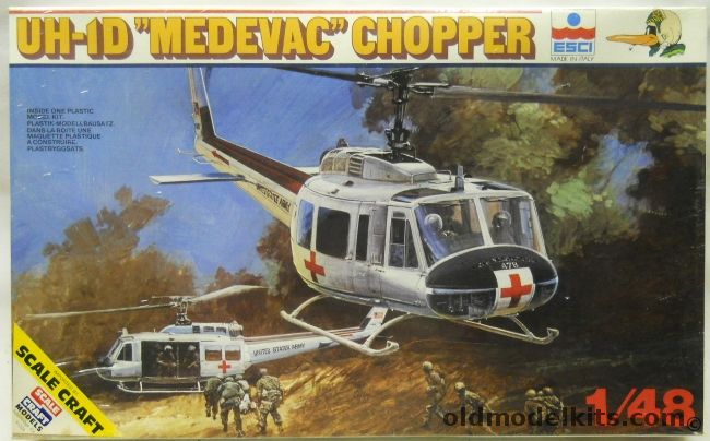 ESCI 1/48 UH-1D Medevac Chopper - US Army or Italian Air Force, 4052 plastic model kit