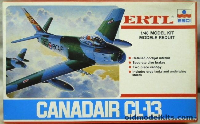 ESCI 1/48 Canadair CL-13 Mk.IV Sabre - MkVI RCAF 439 Sq 1st Wing / MkIV RAF 112 Sq 2nd TAF / MkVI Luftwaffe 1st Staffel JF71 Richthofen / Mk IV Aviazione Miltare Italiana 4th Stormo Caccia Grosseto Italy 1958 -  (F-86), 8210 plastic model kit