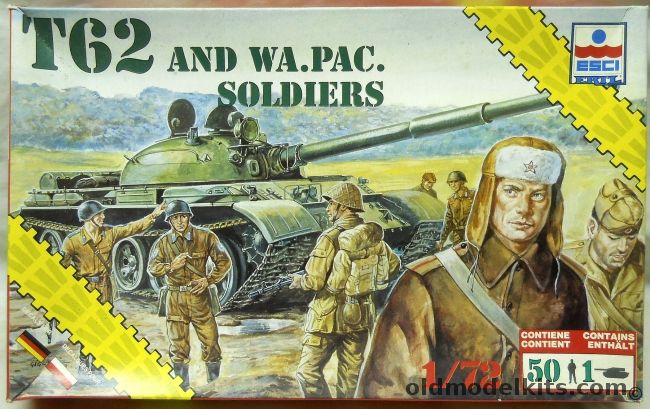 ESCI 1/72 T62 And 50 Warsaw Pact Soldiers, 8616 plastic model kit