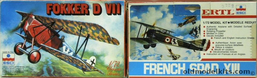 ESCI 1/72 Fokker D-VII And French Spad XIII, 9015 plastic model kit