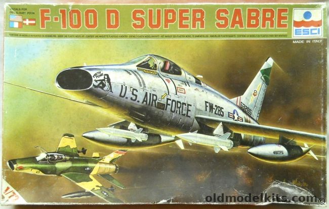 ESCI 1/72 North American F-100A / F-100B / F-100C / F-100D Super Sabre - 481 TFS / 184 TFS Arkansas Air National Guard / French E.C. 4/11 Jura / Denmark (Danish) 730 Sq, 9022 plastic model kit