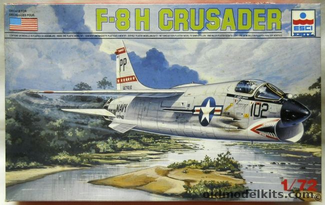 ESCI 1/72 F-8H Crusader - US Navy VF51 Bon Homme Richard / VFP-63, 9074 plastic model kit