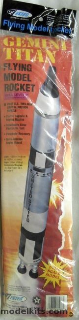 Estes 1/73 Gemini Titan Launch Vehicle - Static or Flying Model Rocket - Bagged, 1978 plastic model kit