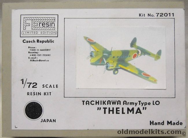 FE Resin 1/72 Tachikawa Army Type LO Themla, 72011 plastic model kit