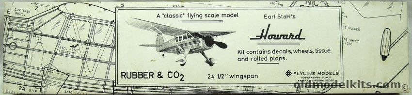 Flyline Models Earl Stahls Howard - 24.5 inch Wingspan for Rubber Free Flight or CO2 Power, 109 plastic model kit