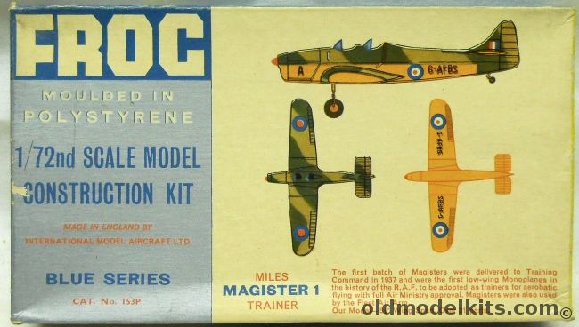 Frog 1/72 Miles Magister 1 Trainer - Blue Series, 153P plastic model kit