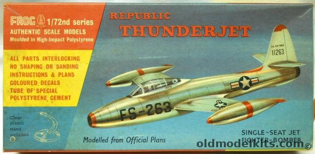 Frog 1/72 Republic Thunderjet F-84, 329P plastic model kit