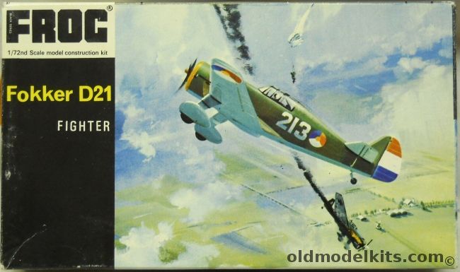 Frog 1/72 TWO Fokker D21 - Dutch or Finnish Air Force - (DXXI), F156 plastic model kit