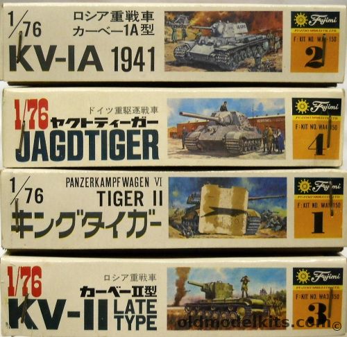 Fujimi 1/76 Russian Heavy Tank KV-1A /Jagdtiger / Tiger II / KV-II Late Type, 2 plastic model kit