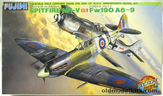 Fujimi 1/48 Supermarine Spitfire Mk.V Vs Focke-Wulf FW-190 A6-9 Dogfight Series, 35510 plastic model kit