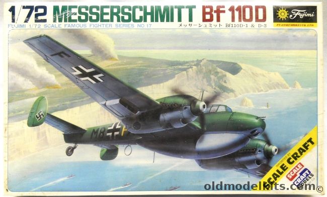 Fujimi 1/72 Messerschmitt Bf-110D - Bf110 D-1 / R1 & D-2 / D-3, 7A17 plastic model kit
