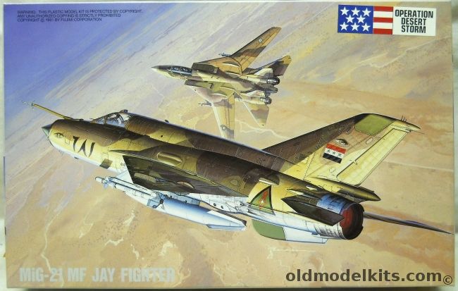 Fujimi 1/72 TWO Mig-21MF Jay Fighter - Iraqi #681 F-14 Killer / Iraqi #4902 / Syrian #1487 Bekaa Valley June 1982 / Afghanistan Air Force #352 / Bangladesh AF #201, H-24 plastic model kit
