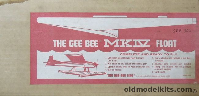 Gee Bee MkIV Float - 33 Inch Long Floats For R/C Aircraft plastic model kit