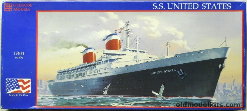 Glencoe 1/400 SS United States Ocean Liner - United States Lines (ex-ITC / Ideal), 09301 plastic model kit