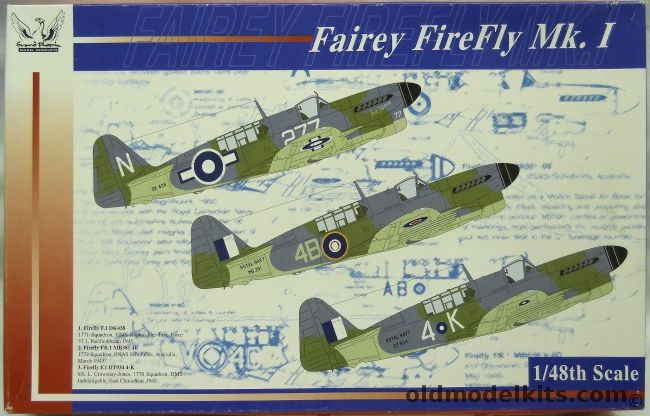 Grand Phoenix 1/48 Fairey Firefly Mk.1 - 1771 Sq HMS Implacable Pacific Ocean 1945 / 1772 Sq. RNAS Scholfields Australia 1945 / 1770 Sq HMS Indefatigable East China Sea 1945, KT001 plastic model kit