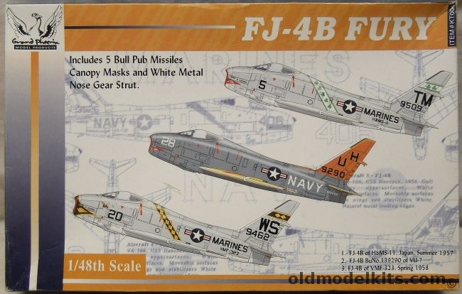 Grand Phoenix 1/48 North American FJ-4B Fury - VMF-323 / H7MS-11 / VU-7, KT004 plastic model kit