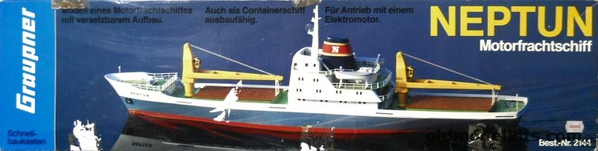 Graupner Neptun Freighter Motorship - With Optional Fittings Set #498 - 33.7 Inch Long R/C Ship Model, 2144 plastic model kit