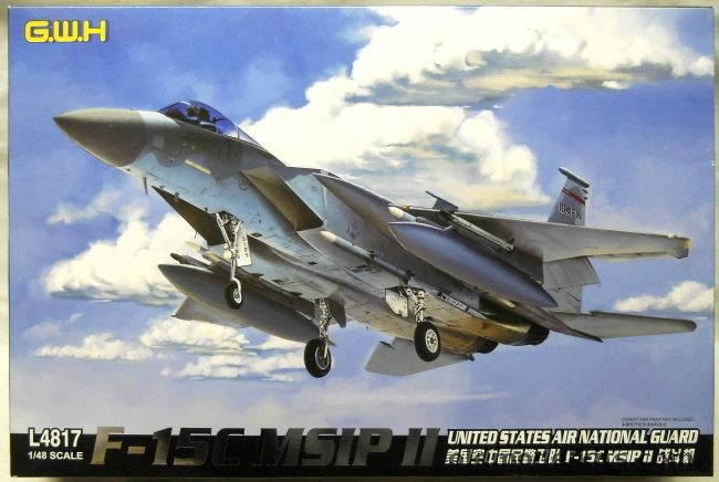 Great Wall 1/48 F-15C MSIP II With Big Ed Set And Squadron Book - United States Air National Guard - (GWH), L4817 plastic model kit