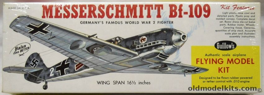 Guillows 1/24 Messerschmitt Bf-109 - Scale Balsa Flying Airplane Model, 505 plastic model kit