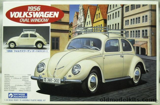 Gunze Sangyo 1/24 1956 Volkswagen Oval Window - Beetle, G149-900 plastic model kit