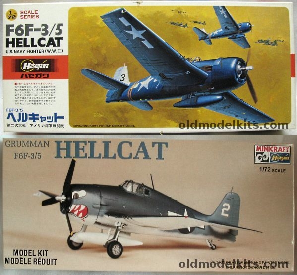 Hasegawa 1/72 TWO F6F-3 or F6F-5 Hellcat - (F6F5 F6F3), C12 plastic model kit
