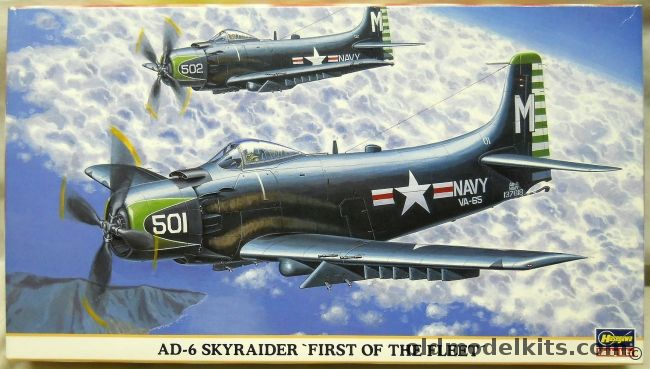 Hasegawa 1/72 AD-6 Skyraider First Of The Fleet - US Navy VA-65, 00023 plastic model kit