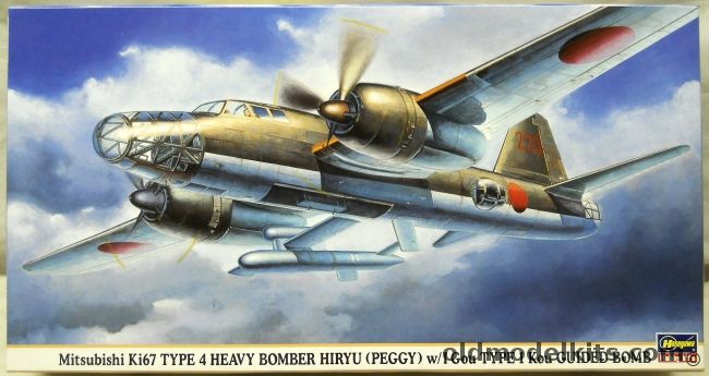 Hasegawa 1/72 Mitsubishi Ki-67 Type 4 Hiryu Peggy With I Gou Type 1 Kou Guided Bomb, 00082 plastic model kit