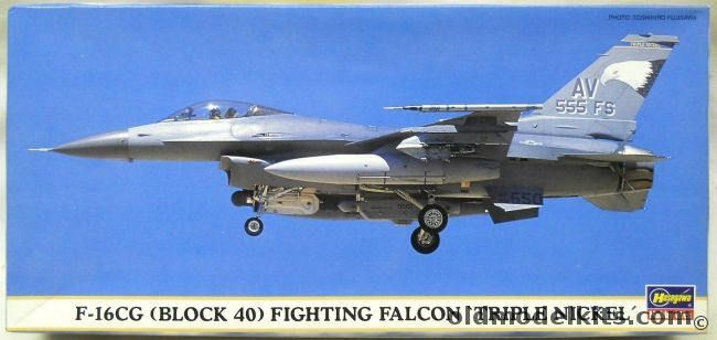 Hasegawa 1/72 F-16CG (Block 40) Fighting Falcon Triple Nickel - 31st Fighter Wing 555Th FS / 51st Fighter Wing 36th FS, 00169 plastic model kit